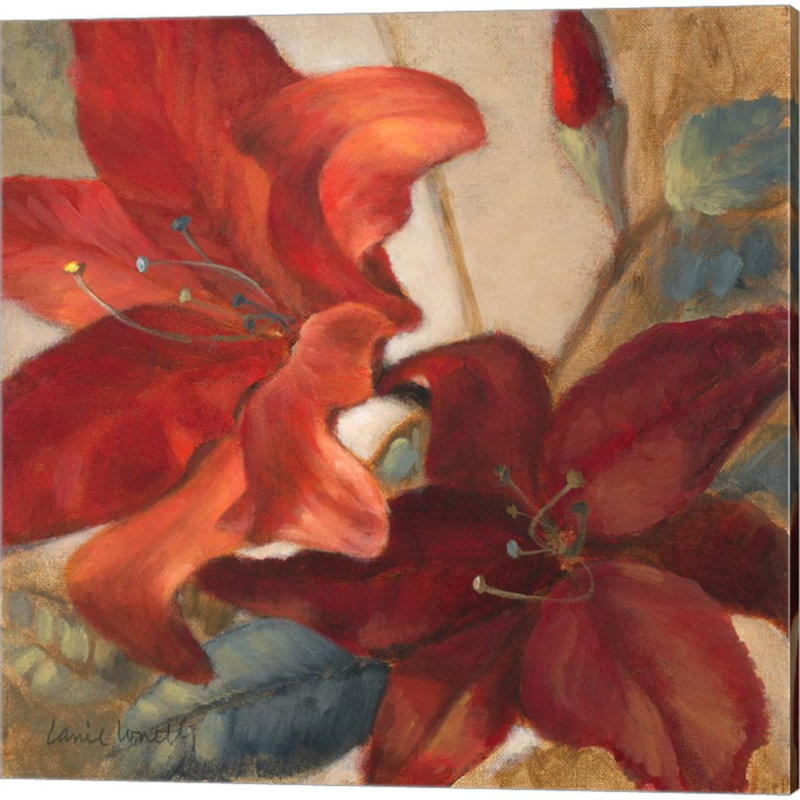 «Crimson Fleurish» par Lanie Loreth, art sur toile (ensemble de 2)