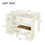 Lit mezzanine double beige avec garde-robe, bureau, rangement - tiroirs de qualité et excellent
