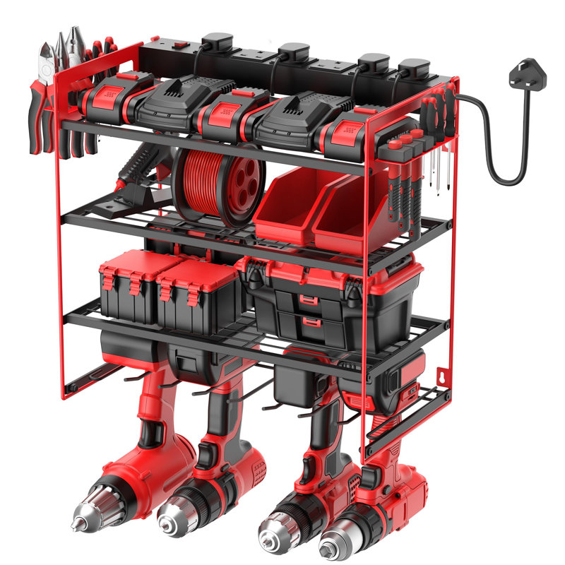 Power Tool Organizer With 6 Way Extension Lead