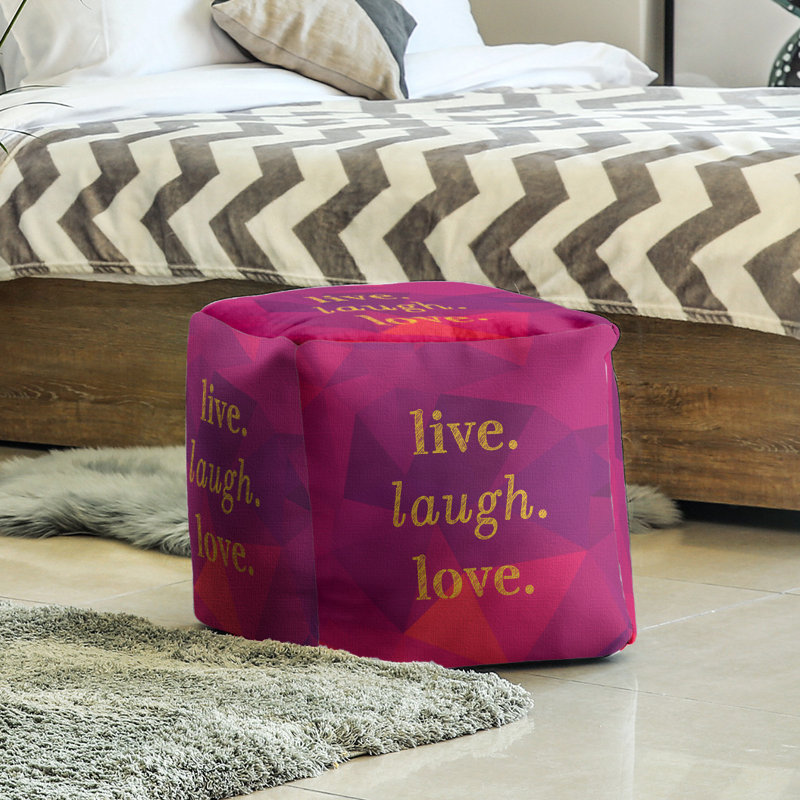 Upholstered Ottoman, Rubellite/Gold