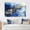 Abstrait bleu doré brise de mer - ensemble d'art mural côtier