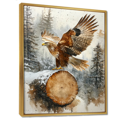 Philmont Eagle Flight Of The Hunter In Winter I - Eagle Wall Art