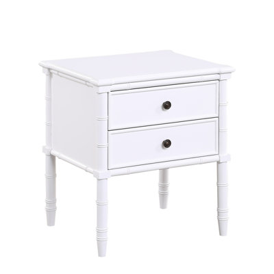 Emmett 2 Drawer Nightstand - White (Only Nightstand)