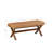 Wood Bench In Chestnut Finish, Woven Water Hyacinth Seat, 400 Lbs Max Weight, Bookroom Finish With Natural 45"W X 18"H, Capacity, Garden