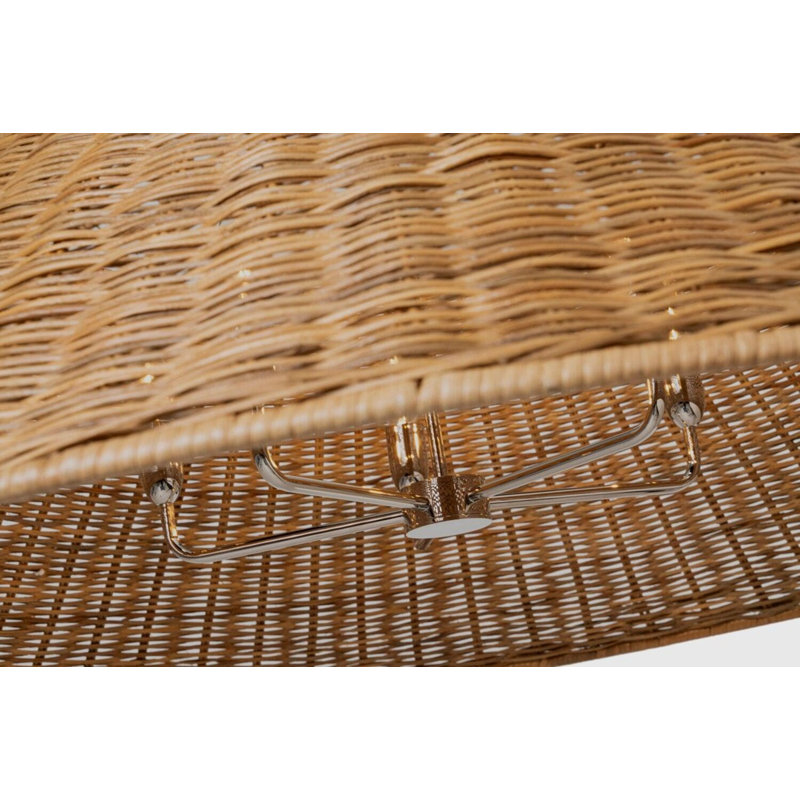 Corinne 3 - Light Pendant, Polished Nickel, Natural Wicker