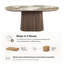 Table de salle à manger ovale Oppelo 70,87 po en pierre frittée aspect marbre avec piédestal-26962772