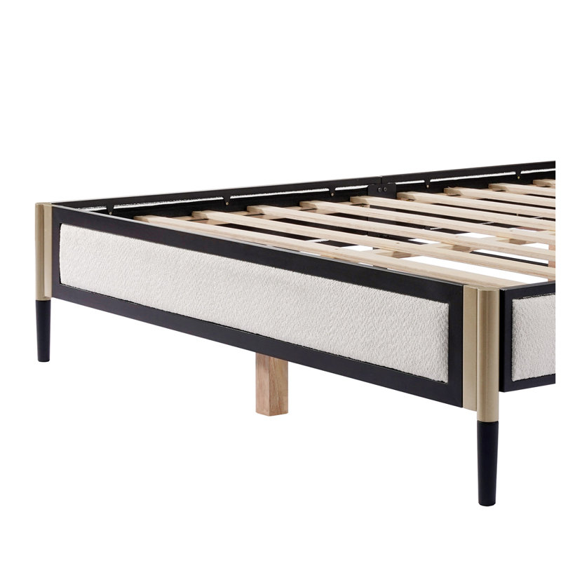 Structure de lit moderne avec tête de lit tapissier, Grand