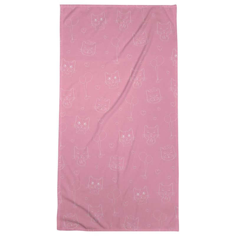 Beach Towel, Pink/White, Poly/Cotton