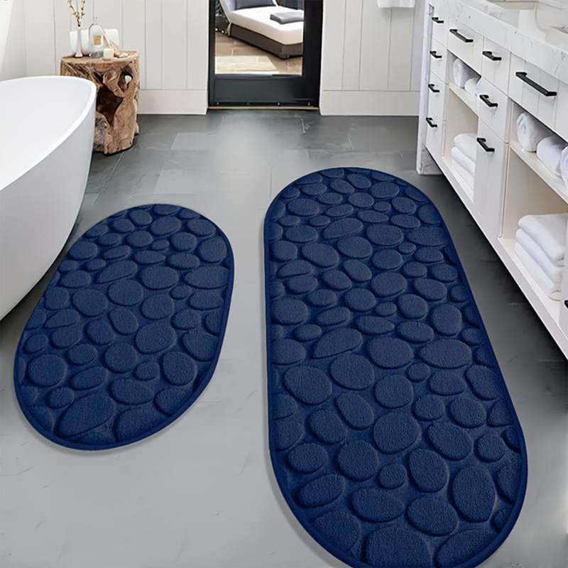 Ensembles de tapis de salle de bain 2 pièces Tapis de salle de bain super absorbant, sec et antidérapant Tapis de douche pour devant de baignoire