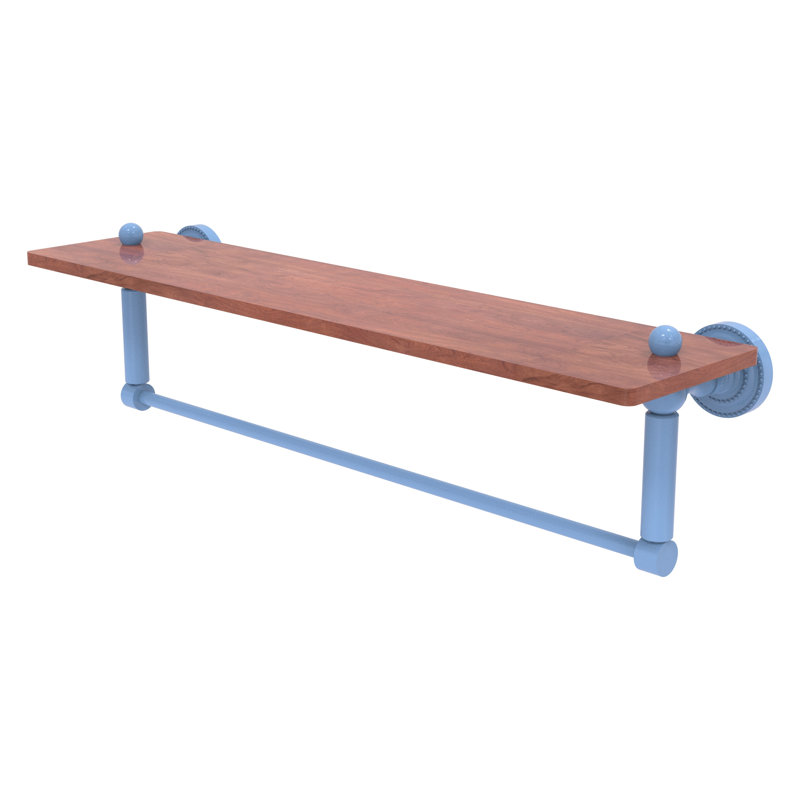 Tablette en bois de fer massif de la collection Dottingham IPE avec barre à serviettes intégrée, H 4 po x l 22 po x P 5 po