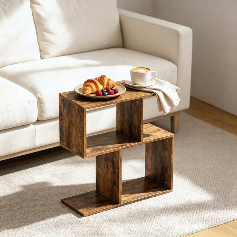 Table d'appoint moderne à 3 niveaux en forme de S