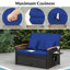 Ensemble de lit de jour en rotin  avec causeuse et repose-pieds avec rangement-17044335