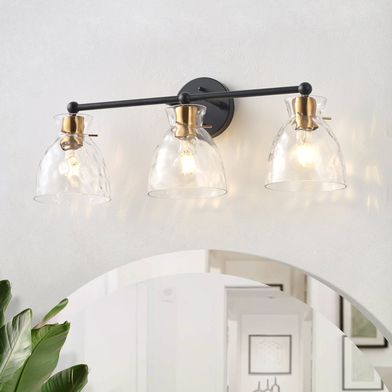 3-lamp matte black iron adjustable Vanity Light