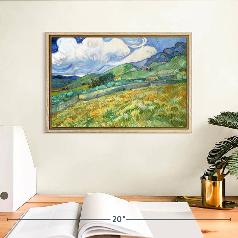 Paysage de Saint Remy, Cadre flottant en bois naturel, 13 po x 9 po