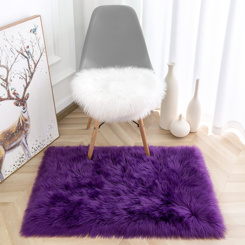 Nador Faux Sheepskin Indoor Rug, Rectangle 2' x 3'
