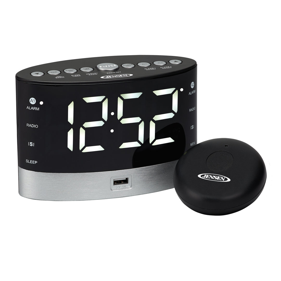Digital Electric Tabletop Clock with Alarm in Black Jensen