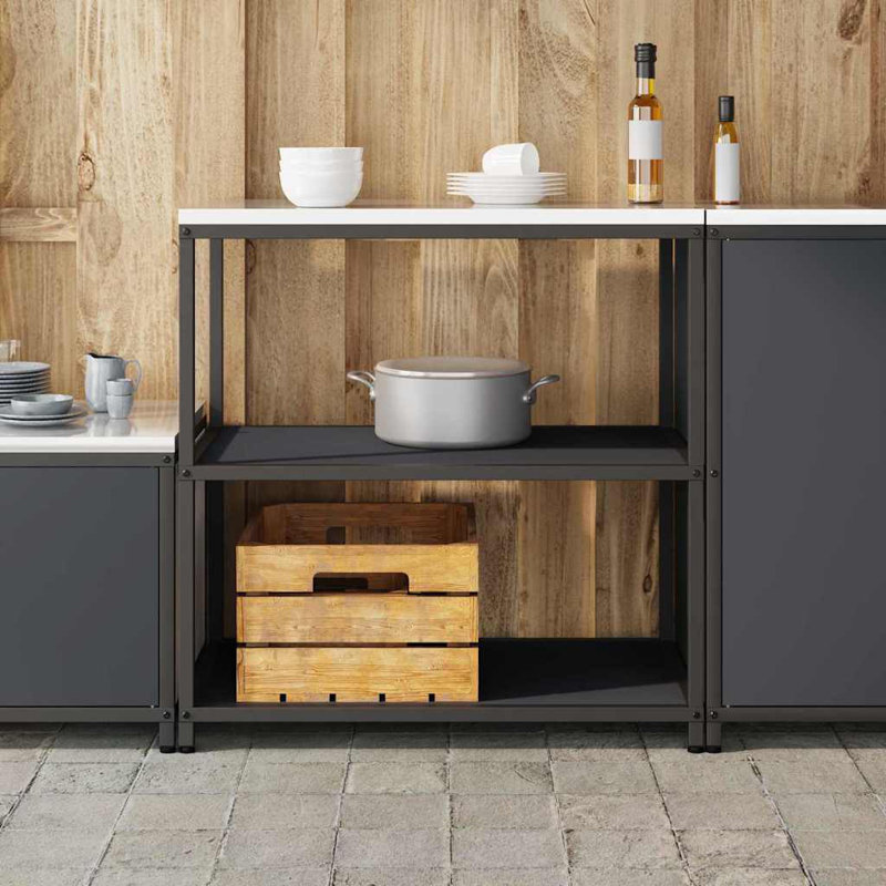  Kitchen Storage Shelf With Shelf With Storage Olive Green Steel, Anthracite