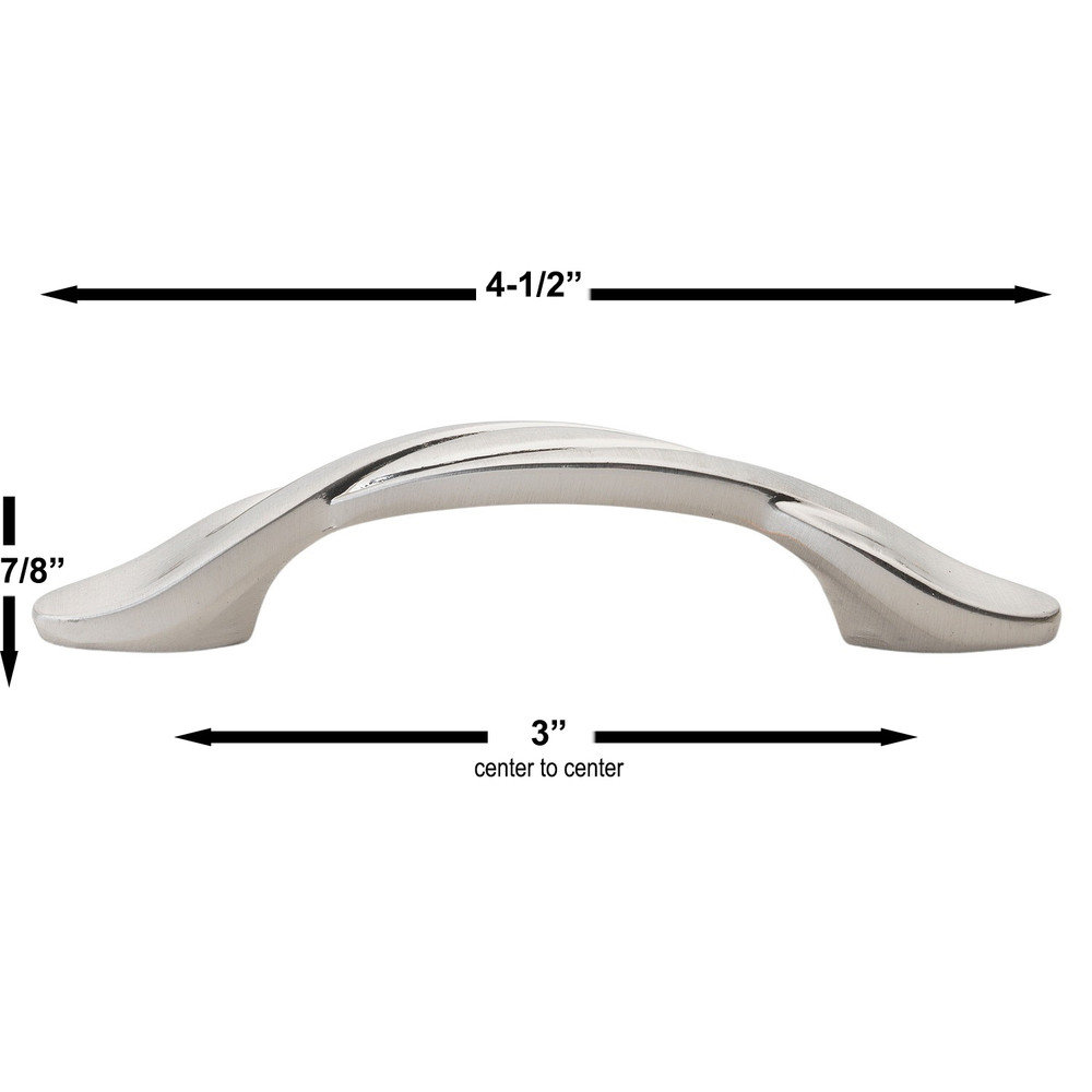 Classic Twisted Arch Cabinet Pull, Satin Nickel