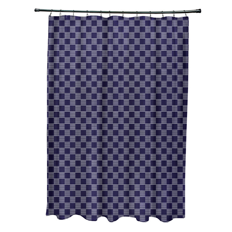 Rideau de douche simple Blauvelt, Bleu marine printanier