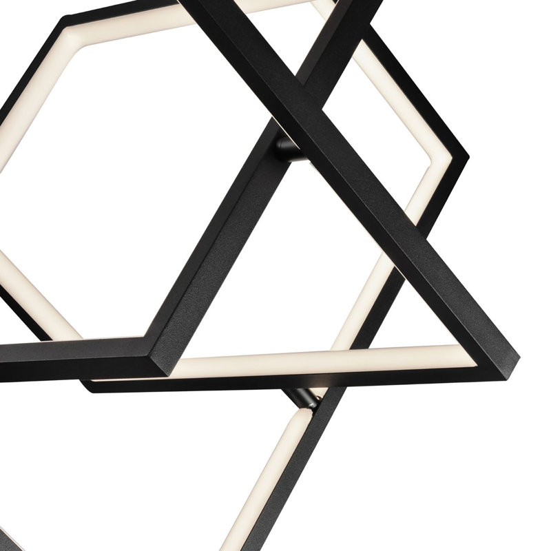 Patryk 3 - Light Black LED Unique/Statement Pendant, 60" H x 10.6" W x 19.8" D