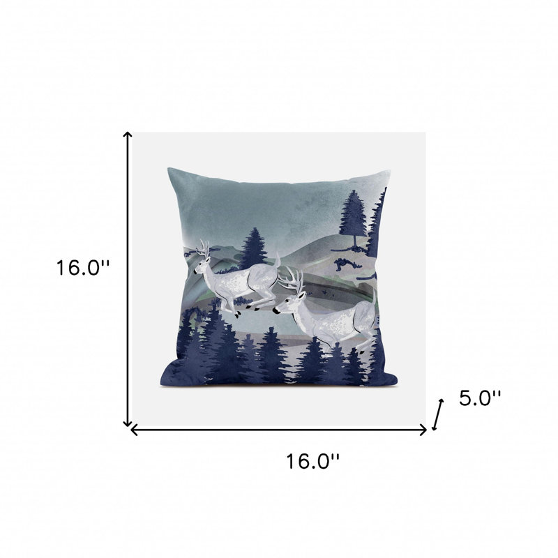 Coussin 16x16, Gris / bleu