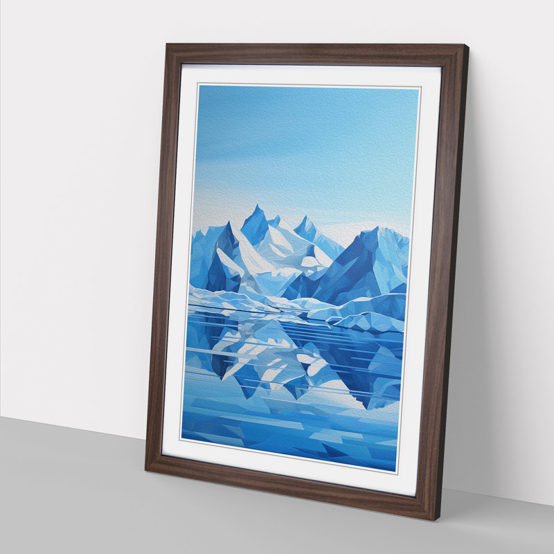 Glacier Geometric - Framed Print, Walnut, 64cm H x 46cm W x 2cm D