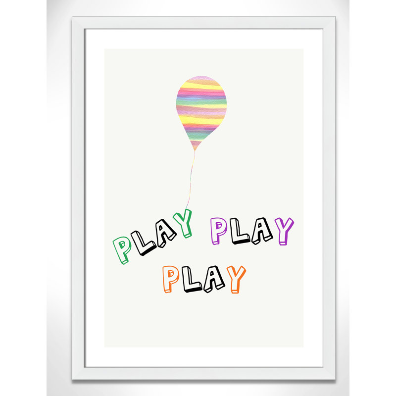 Play Play Play, impression sur papier, H 34,5 po x l 24,5 po x P 0,6 po, Encadré plat blanc