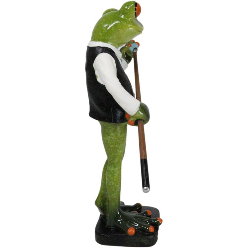 Figurine Bow Tie Billiards Pro Green Toad Frog