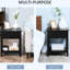 2 tables de bout modernes avec tablette, tiroir latéral noir pour le salon et la tablette de la chambre à coucher,