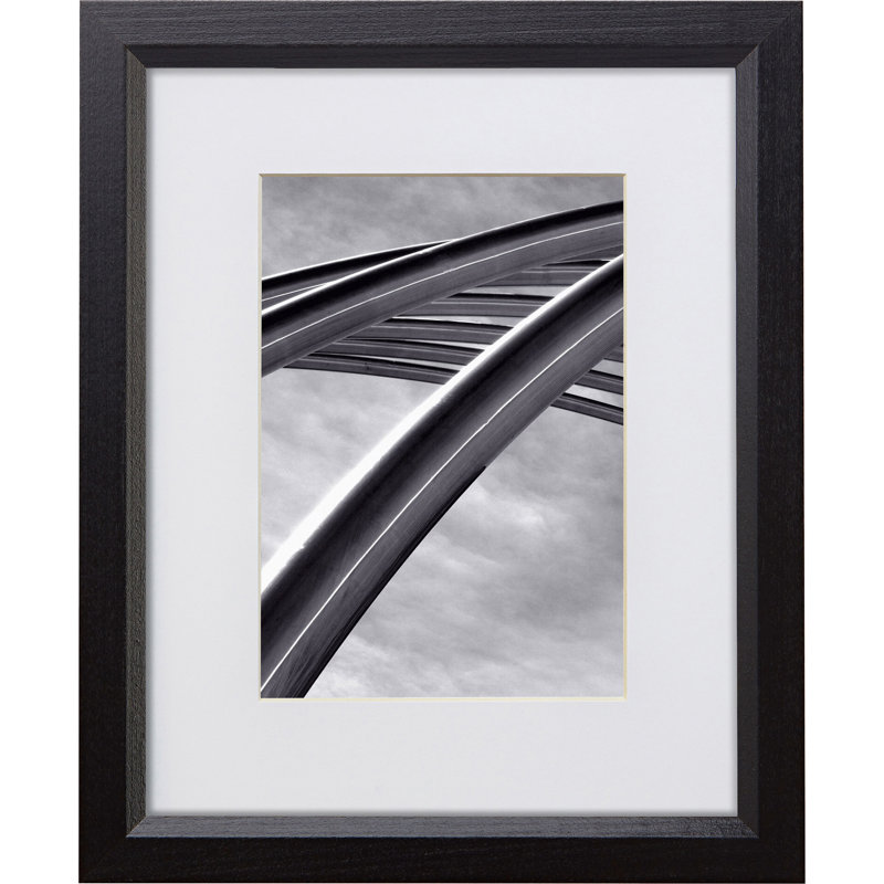 Fanchone Black Solid Wood Matte Picture Frame with Mat, 18" x 24" Matted to 12" x 18"