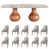 Pink Top/Brown Base/Gray Chairs
