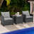 Patiojoy Wicker 2 - Person Patio Conversation Sets with Cushions