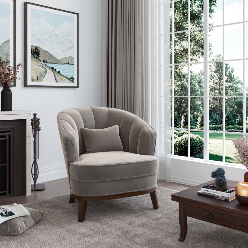 Fauteuil d'appoint rembourré Ava, gris, Gris