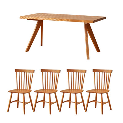 Simple Creative Solid Wood Cherry Wood Table Set