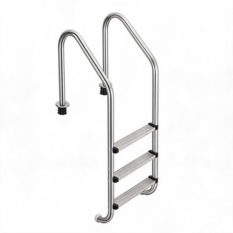 Heavy Duty Stainless Steel Pool Ladder - 3 Non-Slip Steps - Ergonomic Handrails - Rust-Resistant, Easy Assembly, Supports 385 lbs, for Inground & Above Ground Pools, Enhanced Safety (3 Steps)