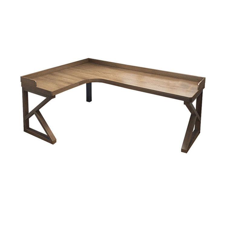 Bureau rectangulaire en bois massif noyer clair, H 29,53 po x l 62,99 po x P 47,24 po, Retour à gauche