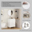 Ensemble de meuble-lavabo moderne 24 po avec lavabo, meuble-lavabo avec 2 portes et 1 tiroir, système anti-égratignure, conception sans poignée, pieds en bois massif naturel, lavabo en céramique, assemblage facile, blanc brillant