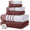 Ensemble 6 pièces de fils Modern, 2 serviettes de bain, 2 serviettes à main, 2 débarbouillettes, blanc à séchage rapide / contraste Reinhart