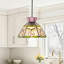Mini-luminaire suspendu en verre coloré style floral Tiffany, avec lampe H 35,4 "avec 1 lumière