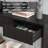 Higham 55" Wood Console Table with 3 Drawers,behind Couch Table for Entryway,Fluted Design,Black