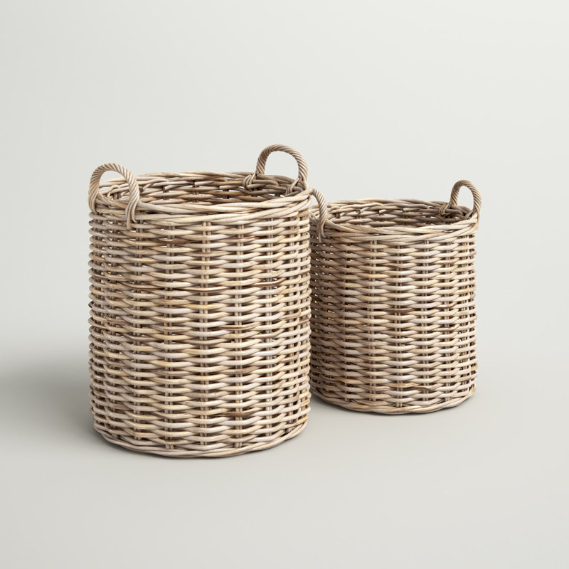 Ensemble de 2 paniers en rotin