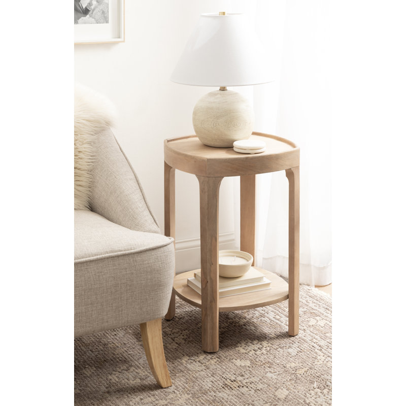 Tierney Mango Wood Rounded Square Side Table