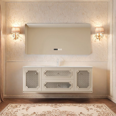 French light luxury cream-style bathroom cabinet