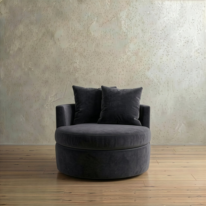 Fauteuil rembourré pivotant Dara Harlow, Ardoise Andrew