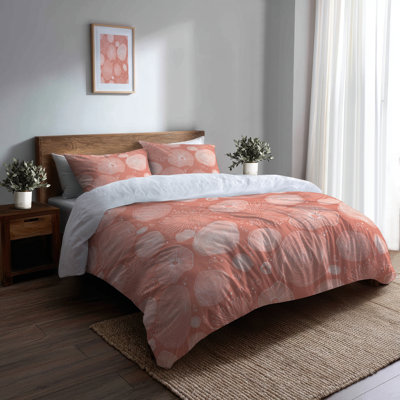 Ensemble de housse de couette et coussin décoratif Coastal Bedding of 3 - Abstract Coral Beach Seashell