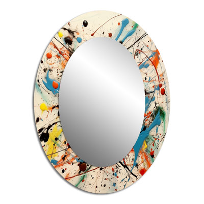 All That Jazz Colorful Joy II - Multi-Color Modern Oval Wall Mirror