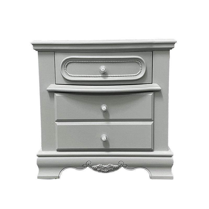 Grey 2-Drawer Nightstand