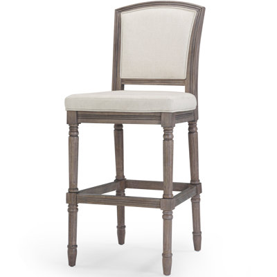 Tabouret de bar Charleston avec siège rembourré et pieds tournés