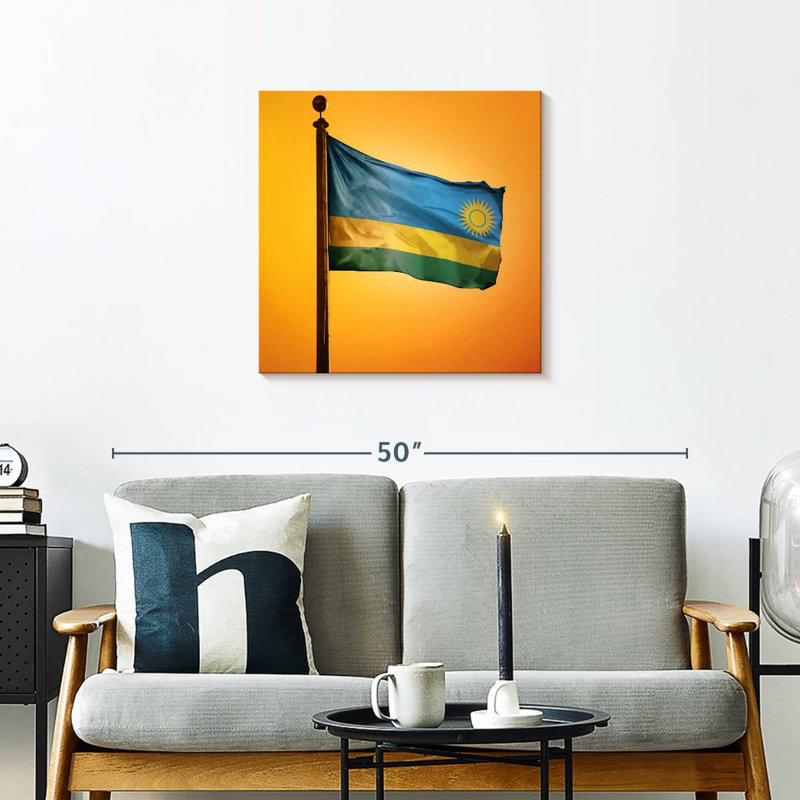 Arney Rwanda Flag Sunset, 24" H x 24" W