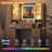 Large Lighted Makeup Vanity Set with Adjustable RGB Lights & Charging Station, Dressing Table with Mirror & Large Storage-1894107953